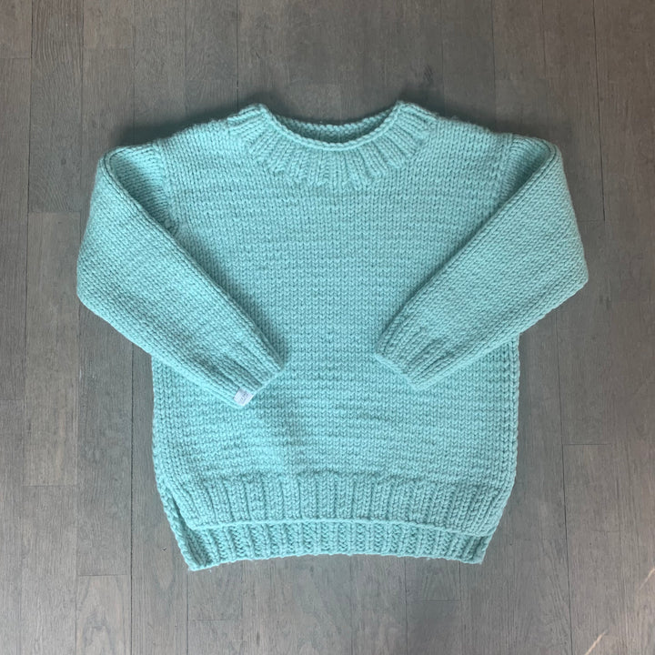 Hand Knit Wool Crewneck Sweater