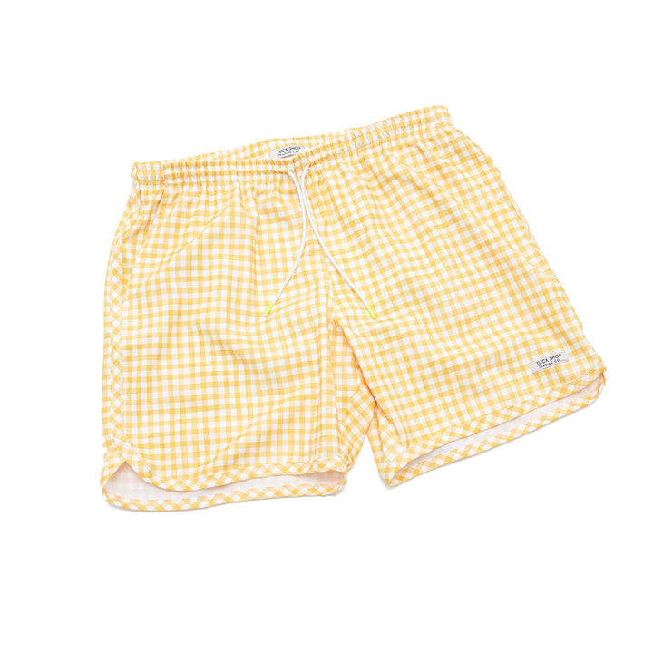 Gingham Swim Trunks