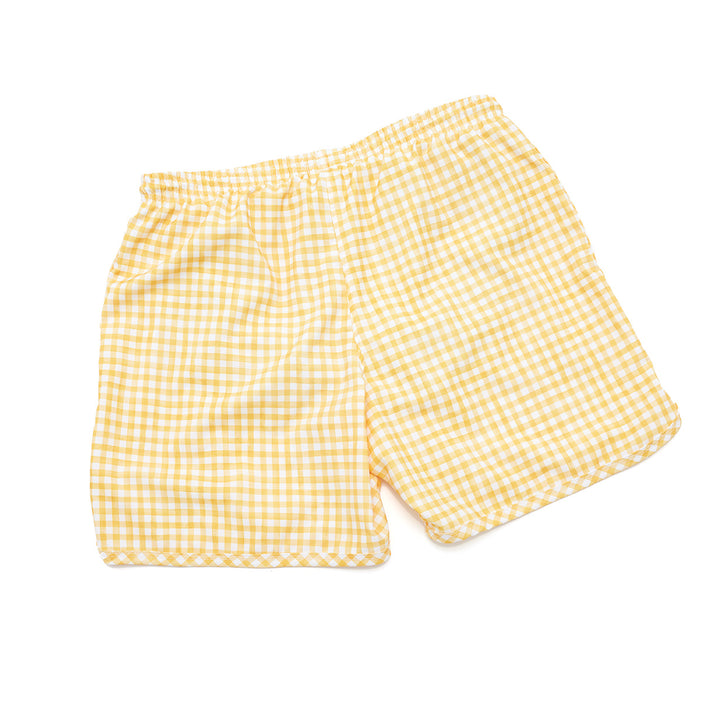 Gingham Swim Trunks