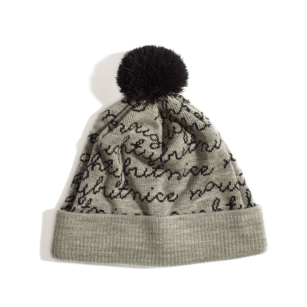 Naughty or Nice Script Toque with Pom